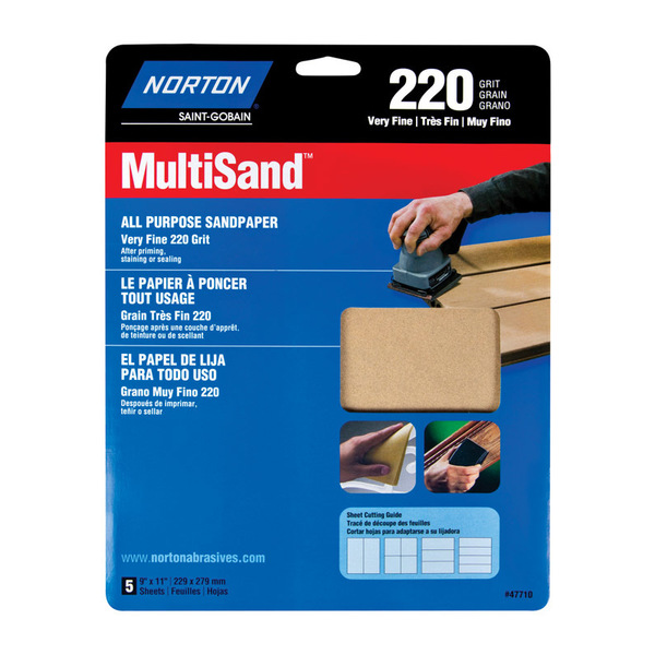 Norton Abrasives SANDPAPR ALL PUR 220G5PK 7660747710